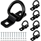 lifgarfe 6PCS Heavy Duty 3/8" Trailer D Ring Tie Down Anchors for Trailer and Truck Bed,6000 Pound Breaking Strength (Black)