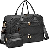 Large Travel Duffle Bag for Women,Carry on Overnight Bag Weekender Bags with Toiletry Bag Travel Bags for Women with Shoe Compartment for Gym Business Trips Sport Hospital(Black)
