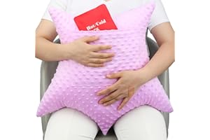HapiPoppy Star Shape Hysterectomy Pillow Hysterectomy Recovery Must Haves Gifts with 2 Pockets Tummy Pillow Abdominal Surgery Pillows Shock Absorbing Cough Cushion, Minky Dot Lavender