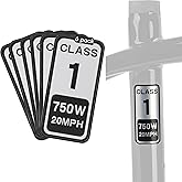 EBike Class 1 Stickers, 750W 20MPH Labels, Waterproof Decals for Electric Bicycle Frame, 6-Pack