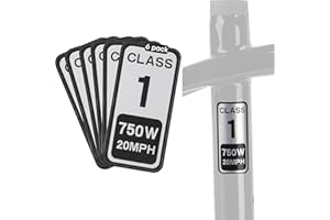 POWALLON EBike Class 1 Stickers, 750W 20MPH Labels, Waterproof Decals for Electric Bicycle Frame, 6-Pack