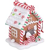 Mini Gingerbread House Ornaments for Christmas Tree - Gingerbread Christmas House Decorations - Hanging Ornaments for Xmas Tree Home Decor 3.1 * 2.4 * 2.6 inch