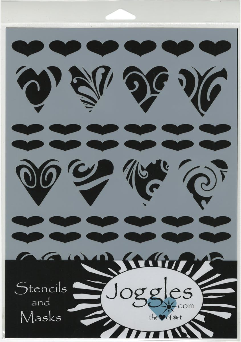 Joggles Stencil 9 x 12-inch-Hearts' Delight