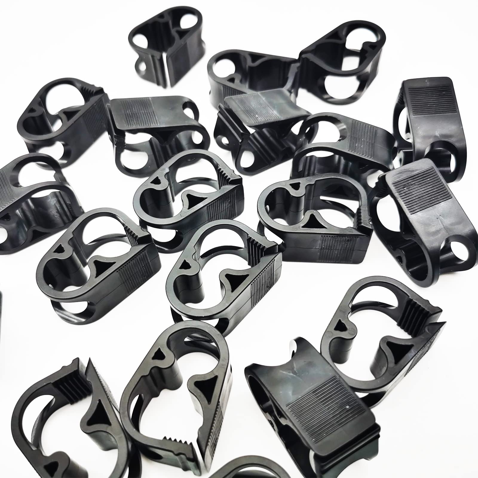50PCS Adjustable Hose Flow Control Clamps Black Plastic Tubing Clips 6-12mm/0.236-0.472 in Laboratory Tube Flow Cut Off Valve Clamp