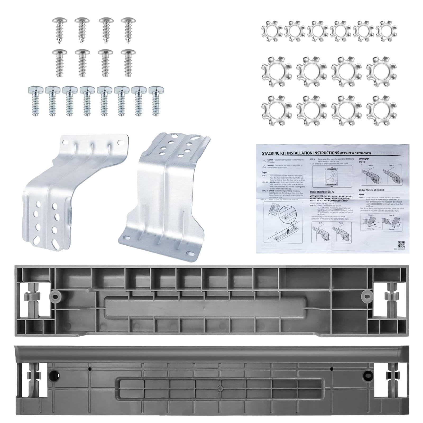 Photo 1 of UPGRADED SKK-7A SKK8K Stacking Kit Fit for Samsung Washer & Dryer 27 Inch Front Load Laundry - Dryers Samsung Laundry Stacking Kit Replaces SKK-7A, SK-5A, SK-5AXAA, SKK-8K