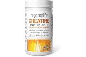 Natural Factors Regenerlife Creatine Monohydrate, 100% Pure Micronized, 60 Servings, 300g, Unflavoured, Increases Body Muscle