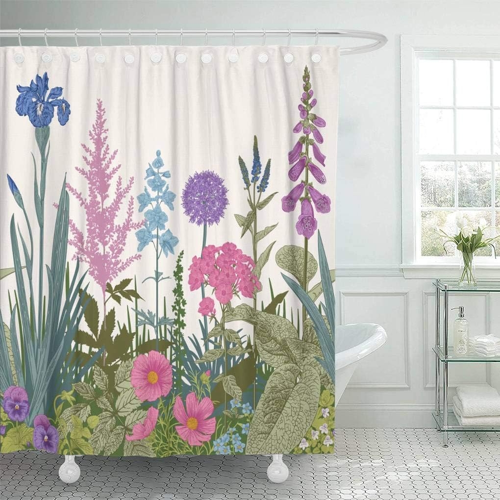 Accrocn Fabric Decorative Shower Curtain Curtains Set with