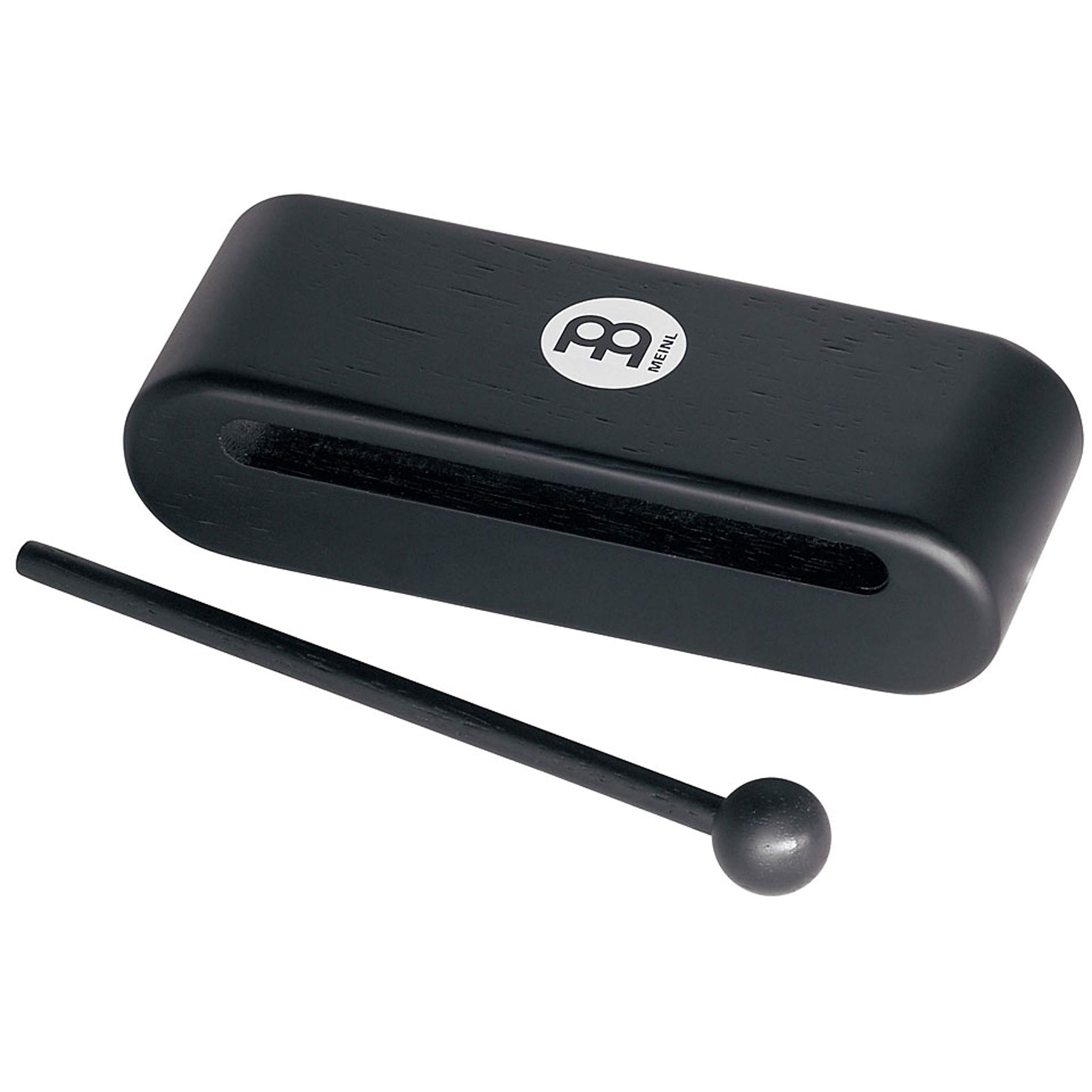 Meinl Percussion Wood Block Instrument - Medium-Large Percussion Instrument Incl. Wooden Beater - Siam Oak, Black (MWB1BK)