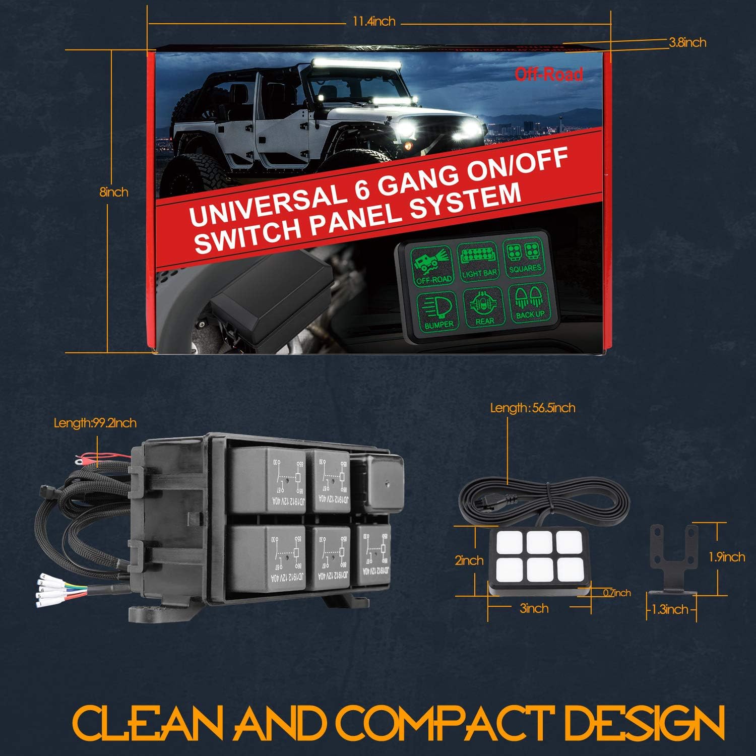 Nirider 6 Gang Switch Panel, Universal Circuit Control Box Button Switch Pod Touch Switch Box for Truck ATV UTV SUV Car: Automotive