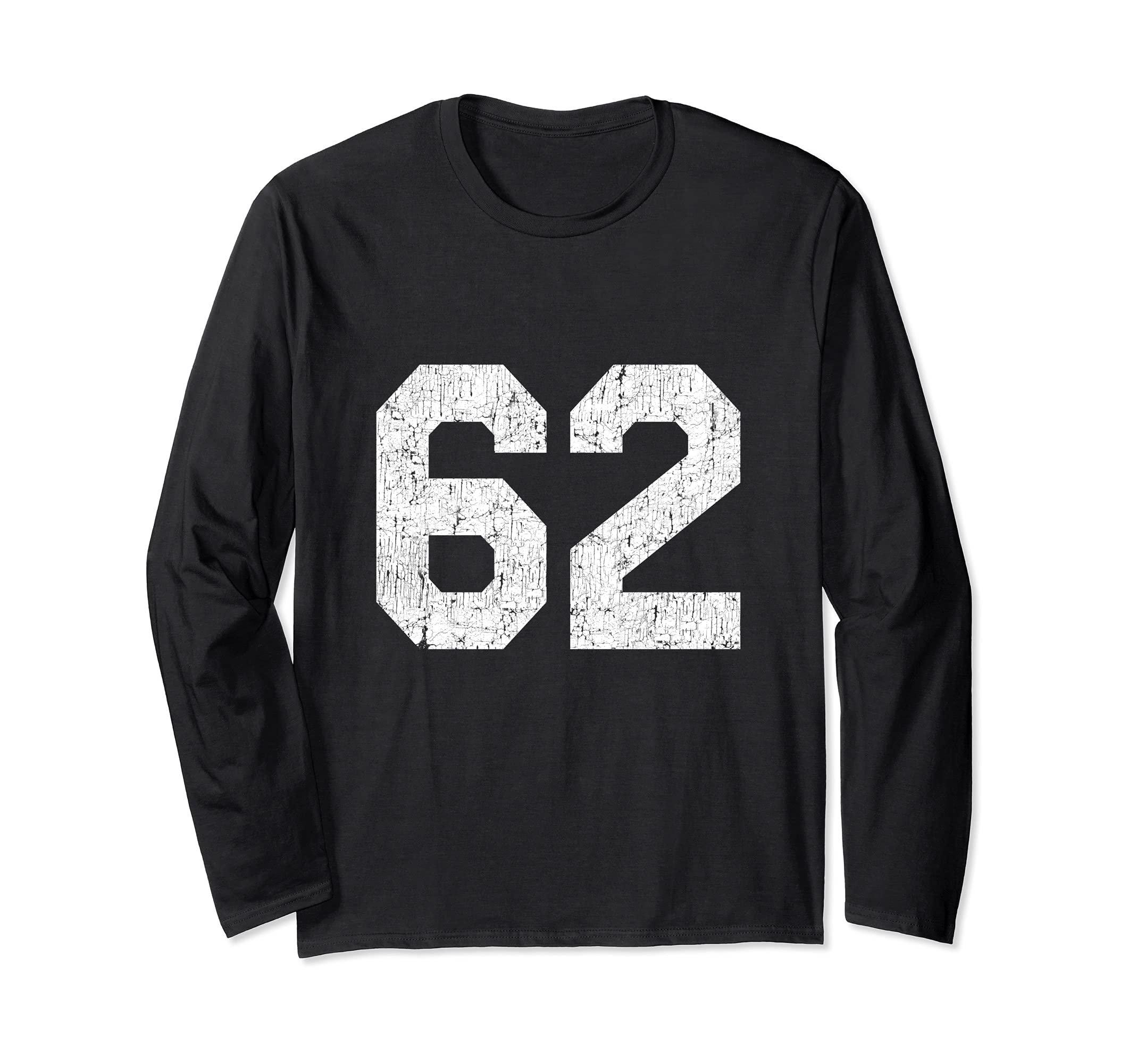 Jersey Uniform Number #62 Athletic Style Sports Graphic Long Sleeve T-Shirt