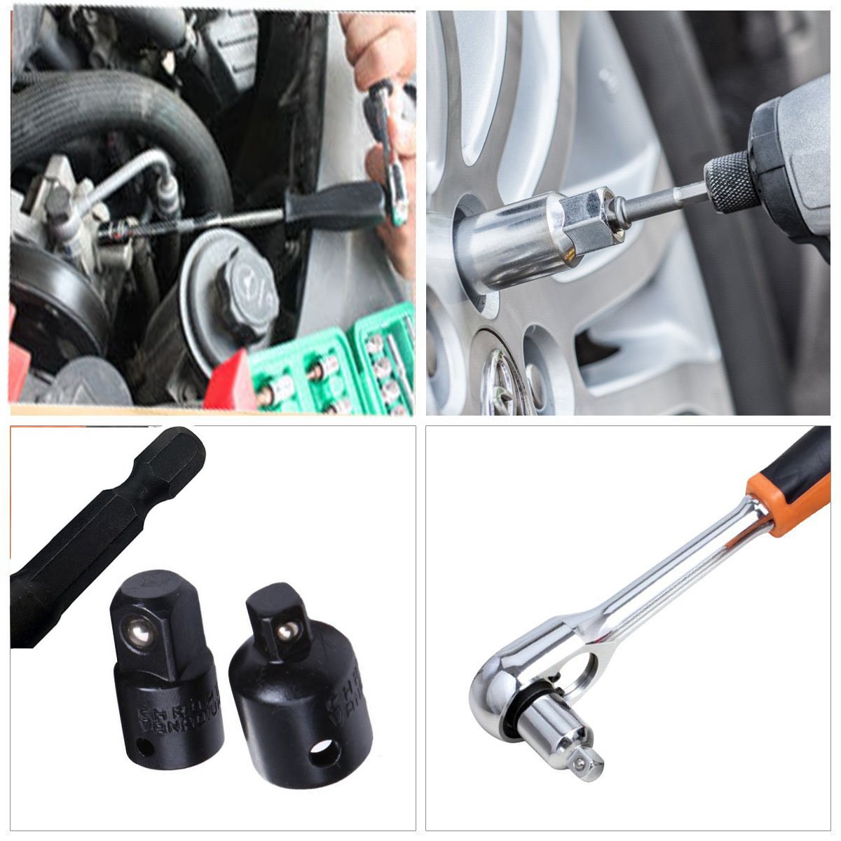 HYLONG Extension Set Turns Power Drill Into High Speed Nut Driver and 1