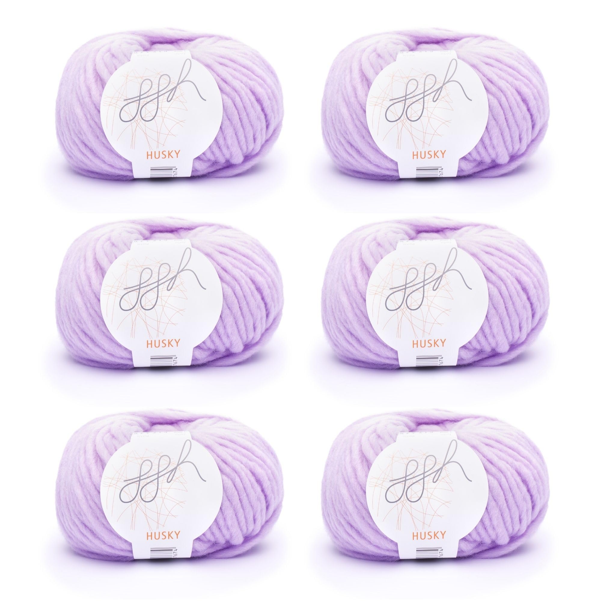 ggh Husky Box - 6 Balls - Thick Virgin Wool - Suitable for Knitting or Crochet - Colour 052 - Lilac Pink