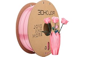 3DHoJor Silk PLA Filament 1.75mm, PLA Filament 1.75mm Silk Shiny 3D Printer Filament, 1kg Cardboard Spool (2.2lbs), Dimensional Accuracy +/- 0.03 mm, Fit Most FDM Printer（Pink）
