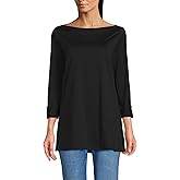 Lands' End Women's American-Grown Supima Cotton Adjustable 3/4 Sleeve Boatneck Tunic
