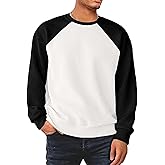 HOTake Mens Crewneck Sweatshirts Solid Color Geometric Texture Long Sleeve Casual Pullover Shirt