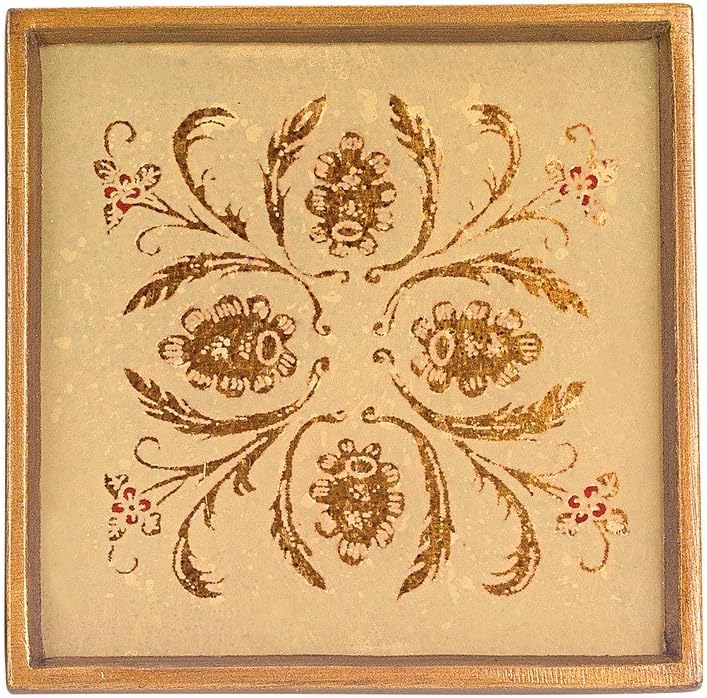 Badash - Classical Sand Handpainted4 Pc Coaster Set 4" Square