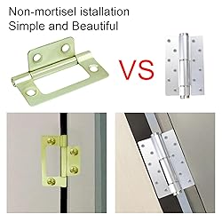 Litoexpe 12 Pcs Non-Mortise Gold Iron Door