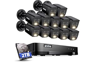 ANNKE 16 Channel Security Camera System HD-TVI 1080P Lite Video DVR and (12) 2.0MP Outdoor IP67 Cameras with Smart Dual Light, AI Human/Vehicle Detection, Color Night Vision, 2 TB Hard Drive