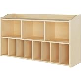 Foundations Wall-Mounted Diaper Organizer for Daycares, Natural | 3 Large &amp; 8 Small Storage Compartments, Natural Wood Construction, Maximum Durability