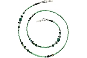 GINTEI Beaded Glasses Chain for Women Eye Glasses Holders Around Neck Crystal Sunglass Chain with Anti-Slip Silicone Hooks