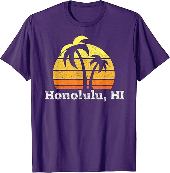 Retro Honolulu Tshirt Hawaiian Beach Shirt Clothing