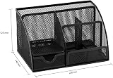Osco Small Wiremesh Desk Organiser 6 Compartments 1 Drawer Black view 2