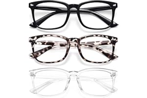 WOWSUN Unisex Stylish Nerd Non-prescription Glasses, Clear Lens Eyeglasses Frames, Fake Glasses