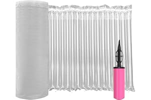 Hijelyn Large Bubble Cushioning Wrap for Packing 12"x164'，Inflatable Air Pillows for Shipping & Moving Bottle Travel Protector Bags Heavy Duty Space Saving Box Filler Shipping Supplies with Pump, 55um