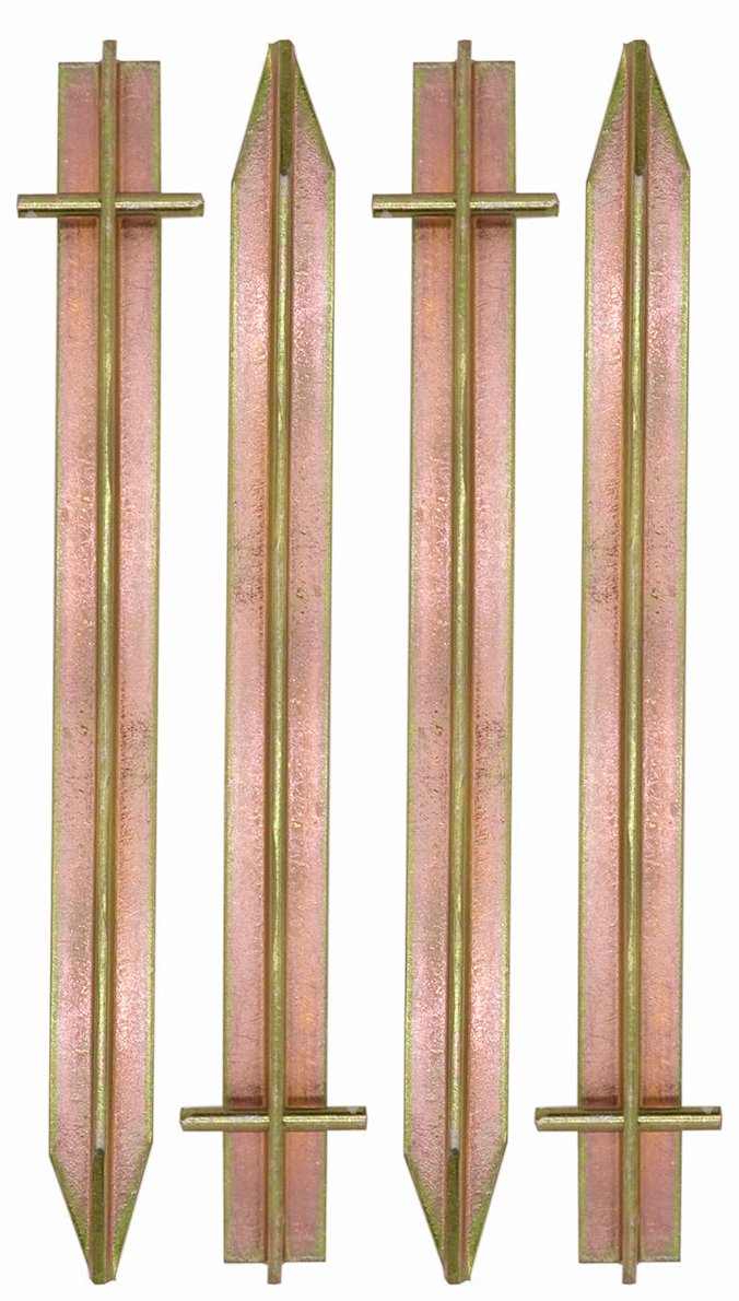 AMANKA Set 4pcs XL Tent Pegs 300x25mm galvanized steel zinc plated T-shaped with 2 holes Stakes for large tents hard soil