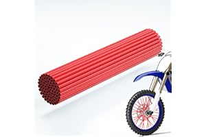 JOYON 72 Pcs Universal Spoke Skins Covers Coats for Kawasaki Honda Yamaha Suzuki Motorcycle Dirt Bike(Red)