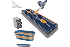 Streamline Mop, 2024 New Upgrade Style Large Flat Mop, Large Flat Mop with Bucket for Wet and Dry, Adjustable 360 Rotating Mo