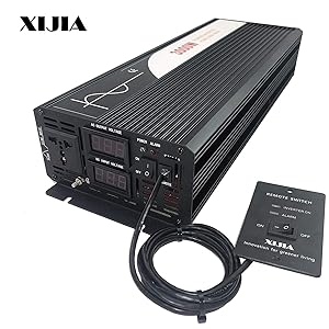 XIJIA 3000W (Peak 6000W) Pure Sine Wave Power Inverter DC 12V 24V 48V to AC 120V 60HZ Solar Converter for Home Use car Remote Control (DC 12V to AC 120V)