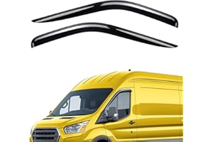AEROGUYS Extra Durable Window Deflectors Tape-On Window Visors Rain Guards Fit for Ford Transit 2014-2025, Sun Visors, Wind VentVisors, Window Vent Shades, Exterior Car Accessories - 2 pcs. AG0061