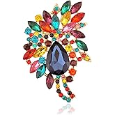 BOBOXZSZD Big Large Leaf Moon shape tassels Brooches and Pins Scarf Decoration Gold Tone