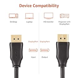 Amazon Basics DisplayPort to DisplayPort 1.2 Cable