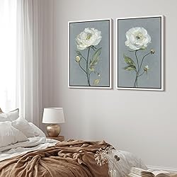 MUDECOR Framed Canvas Print Wall Art Set White