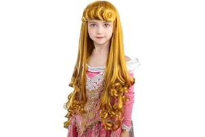 MUPUL Long Curly Blonde Wig For Girls Princess Wigs For Kids Halloween Costume Wigs For Kids