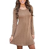Mansy Womens Knitted Crewneck Sweater Dress