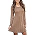Mansy Womens Knitted Crewneck Sweater Dress