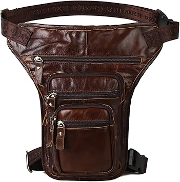 mens leather leg bag