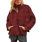 Huaqiao Womens Quilted Puffer Jackets Lightweight Zip up Short Winter Coat with Pockets