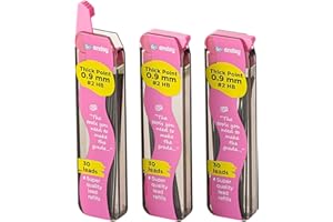 0.9 mm Lead Refill Black, Dark Anti Fading HB #2 Thick Lead Pencil Refill, Break Resistant Automatic Mechanical Pencils Refill, for School Office and Home, 30 Pieces Per Tube, Pack of 3 – by Enday