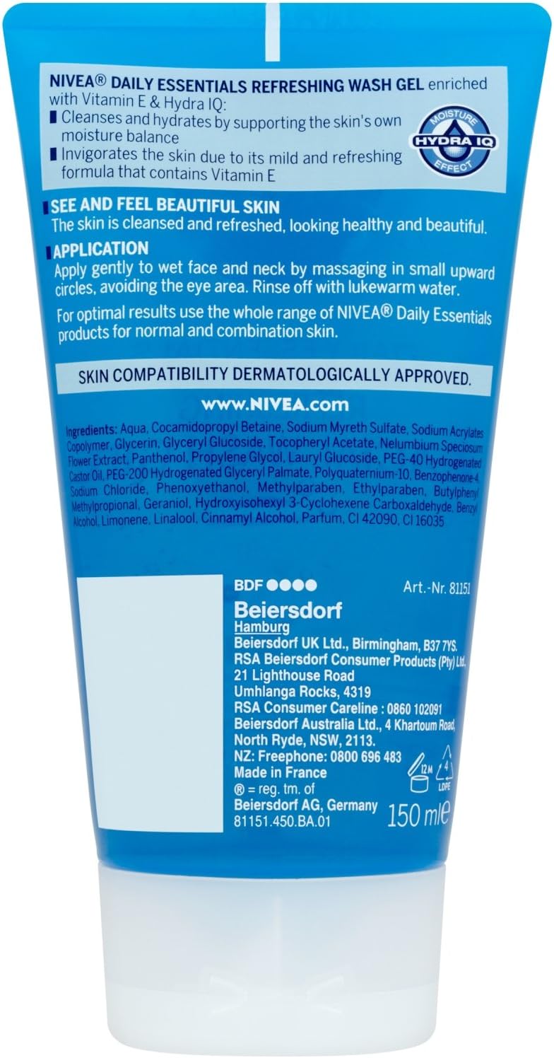 NIVEA Refreshing Face Wash Gel (6 x 150ml), Face Wash Gel with Lotus Flower and Hydramine - Image 3