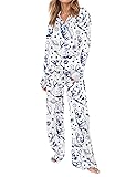 SHESHOW Silk Pajamas for Women Long Sleeve Button