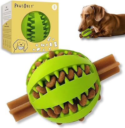 PawsOnly Dog Treat Ball Dispenser Interactive Toy Green Small 6cm 1 Pack