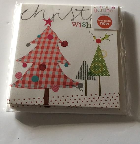 Caroline Gardner christmas trees Charity Christmas Cards, pack of 5