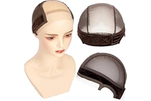 koskusder Lace Wig Caps for Women Wig Caps with Grip Band for Keeping Wigs in Place Glueless Wig Grip Cap with 4x5 Transparent Lace Wig Caps Non-Slip Adjustable Elastic Headband (1pcs-brown)