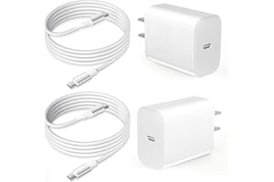 iPhone Charger Fast Charging 2Pack 20W PD 3.0 USB-C Wall Charger with 6FT USB-C to USB-C Cable Compatible with iPhone Air 17 