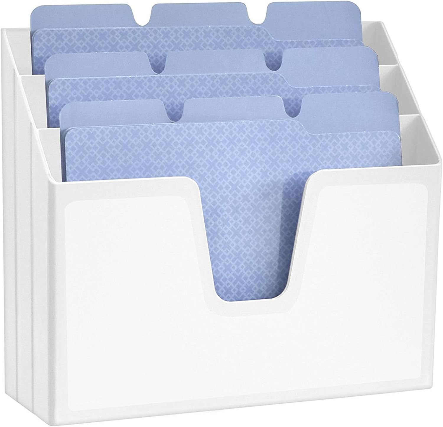 Acrimet Horizontal Triple File Folder Organizer (White Color): Home Improvement
