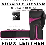 Islero EVO Fitness Boxing Gloves 12 oz Pink Matte Black with Hand Wraps view 2